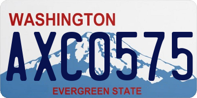 WA license plate AXC0575