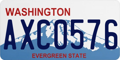 WA license plate AXC0576