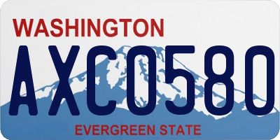 WA license plate AXC0580