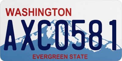 WA license plate AXC0581