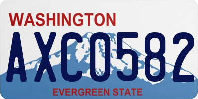 WA license plate AXC0582