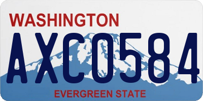 WA license plate AXC0584