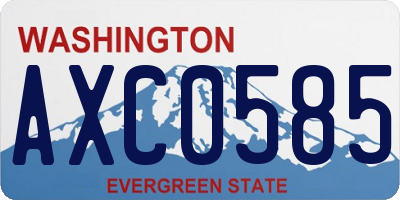WA license plate AXC0585