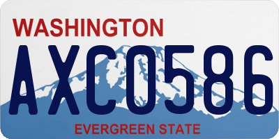 WA license plate AXC0586