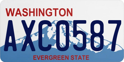 WA license plate AXC0587