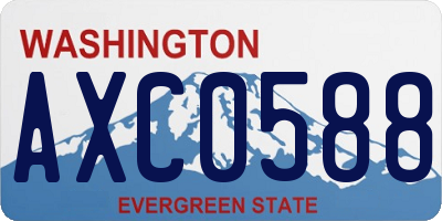 WA license plate AXC0588