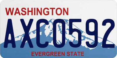 WA license plate AXC0592