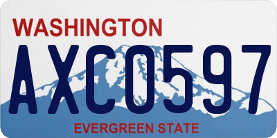 WA license plate AXC0597