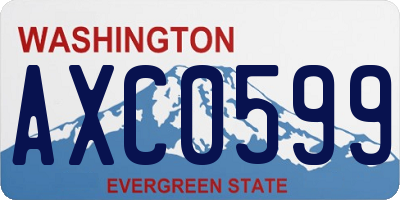 WA license plate AXC0599