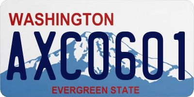 WA license plate AXC0601