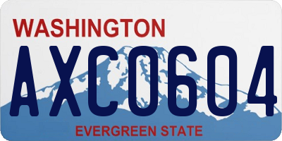 WA license plate AXC0604