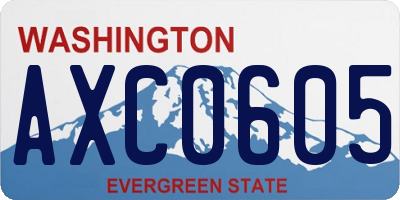 WA license plate AXC0605