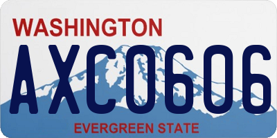 WA license plate AXC0606