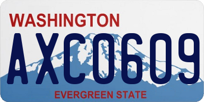 WA license plate AXC0609