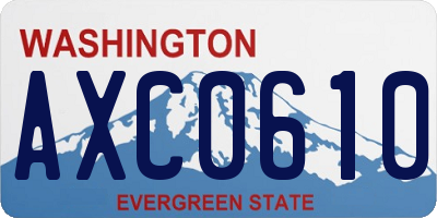 WA license plate AXC0610