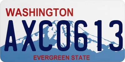 WA license plate AXC0613