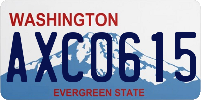 WA license plate AXC0615