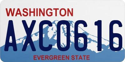 WA license plate AXC0616