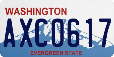 WA license plate AXC0617
