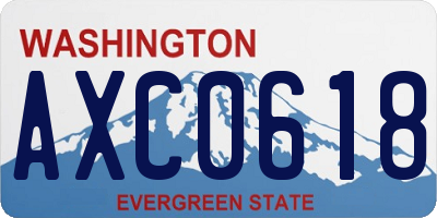 WA license plate AXC0618