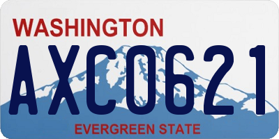 WA license plate AXC0621