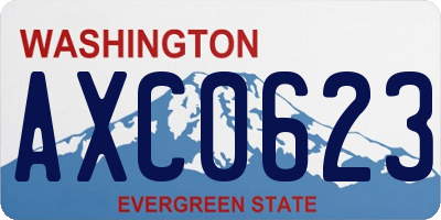 WA license plate AXC0623