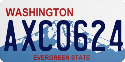 WA license plate AXC0624