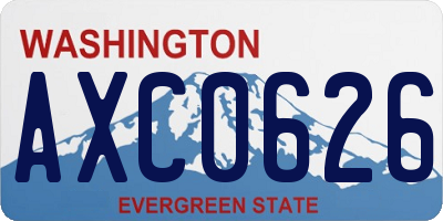 WA license plate AXC0626
