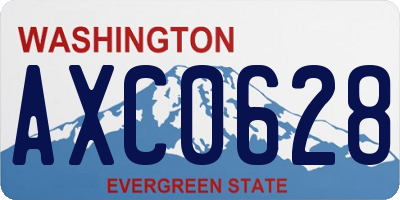 WA license plate AXC0628