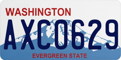 WA license plate AXC0629