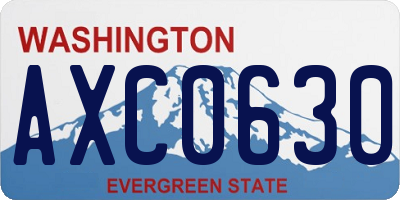 WA license plate AXC0630