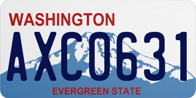 WA license plate AXC0631