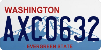 WA license plate AXC0632