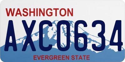 WA license plate AXC0634
