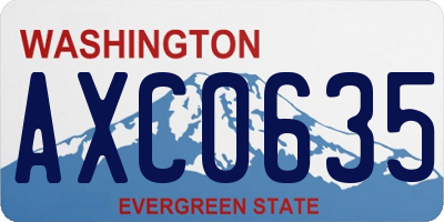 WA license plate AXC0635