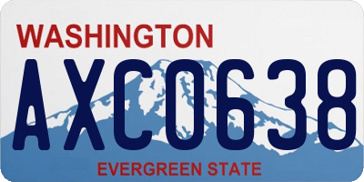 WA license plate AXC0638