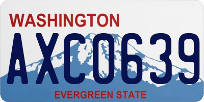WA license plate AXC0639