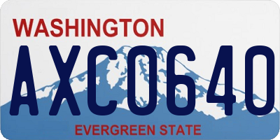 WA license plate AXC0640