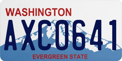 WA license plate AXC0641