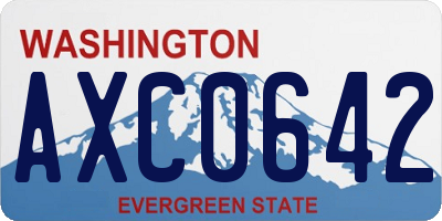 WA license plate AXC0642