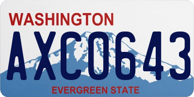 WA license plate AXC0643