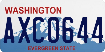 WA license plate AXC0644
