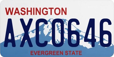 WA license plate AXC0646