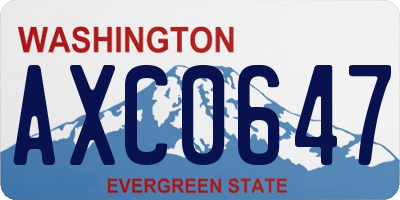 WA license plate AXC0647