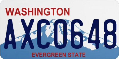 WA license plate AXC0648
