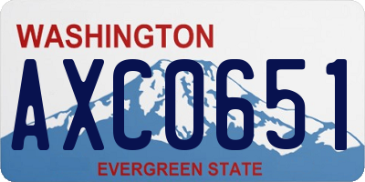WA license plate AXC0651