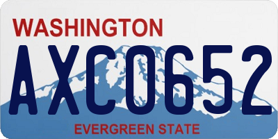 WA license plate AXC0652