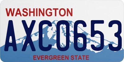 WA license plate AXC0653