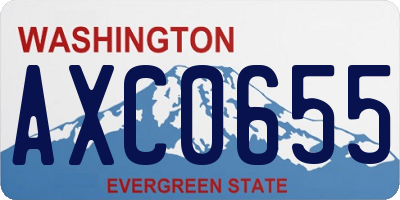 WA license plate AXC0655