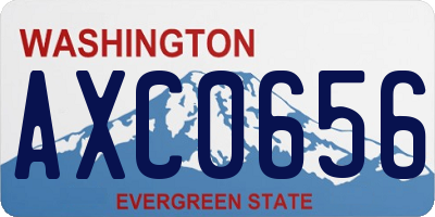 WA license plate AXC0656